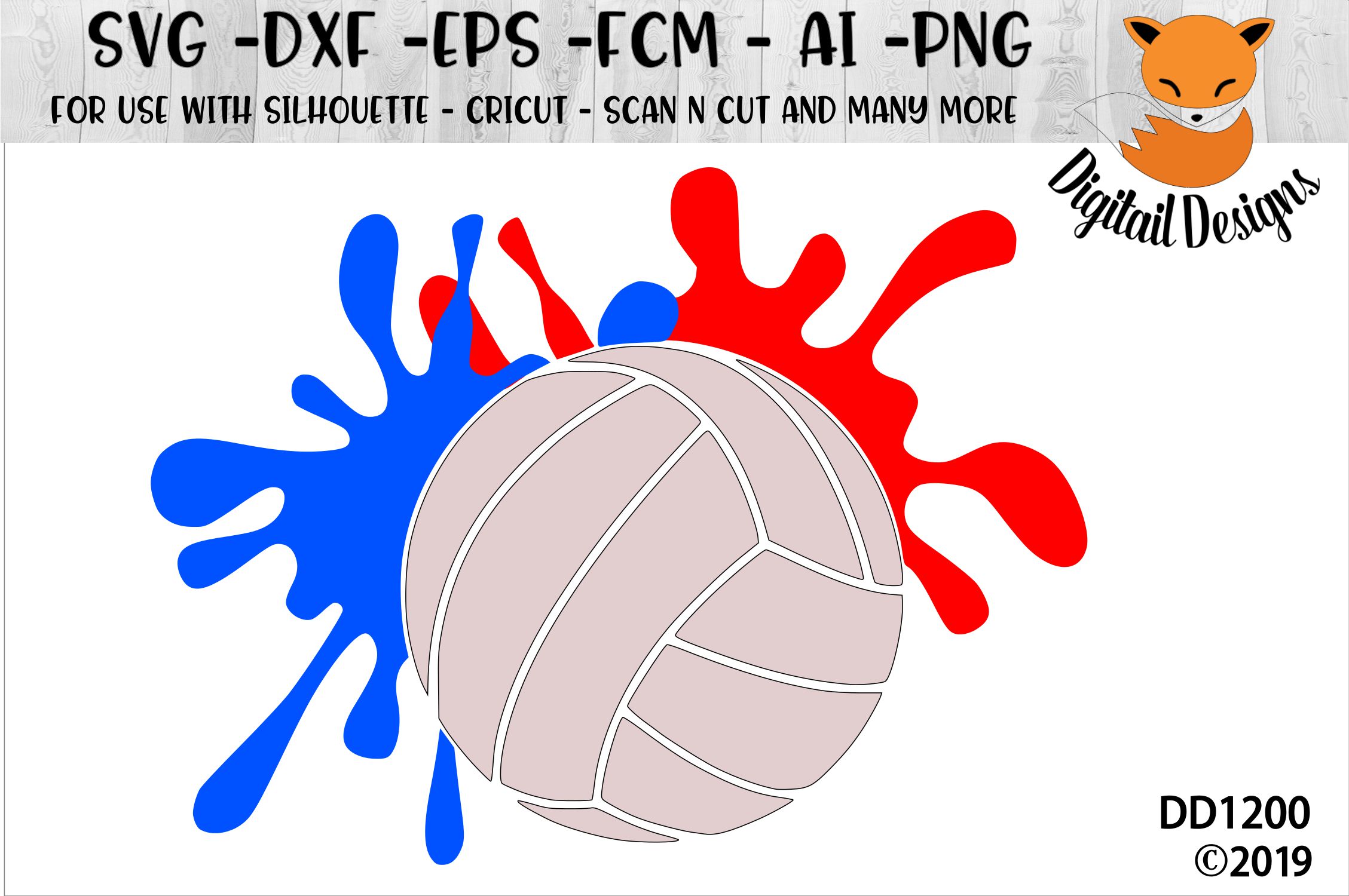 Volleyball Paint Splat SVG
