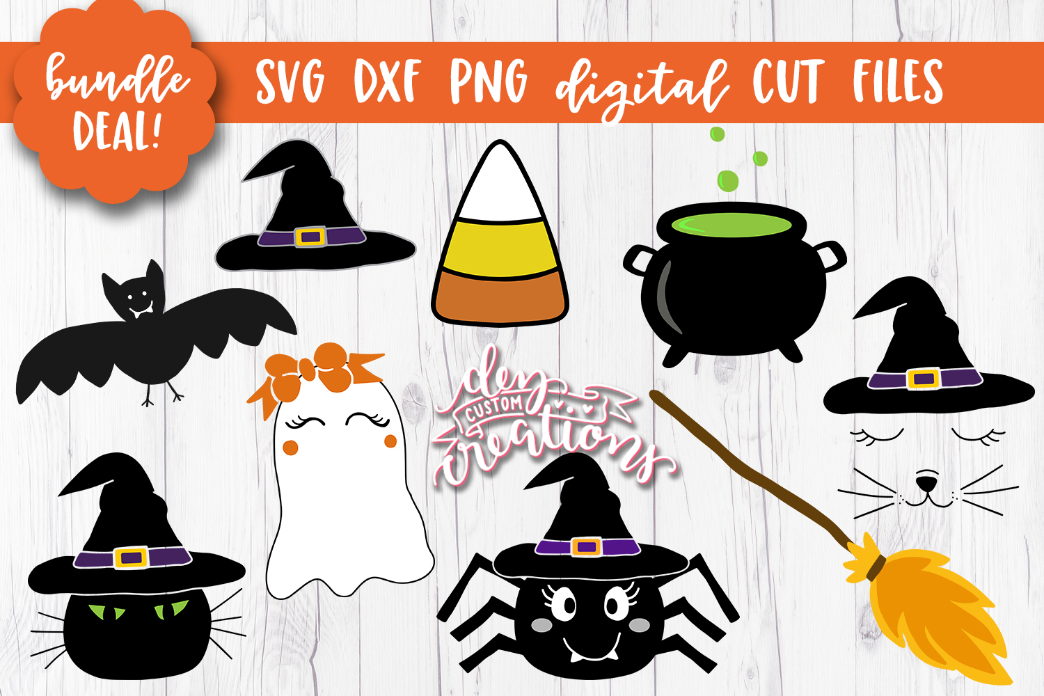 Halloween SVG Bundle - DXF - PNG Digital Cut Files (132894) | SVGs