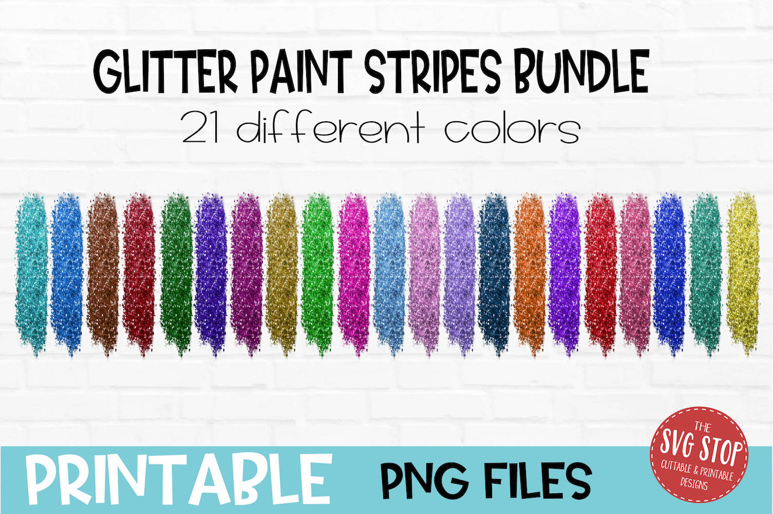 Glitter Brush Strokes Bundle PNG
