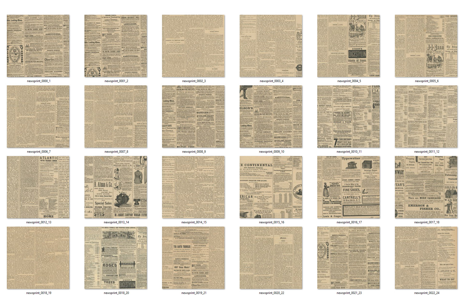 Vintage Newsprint Textures