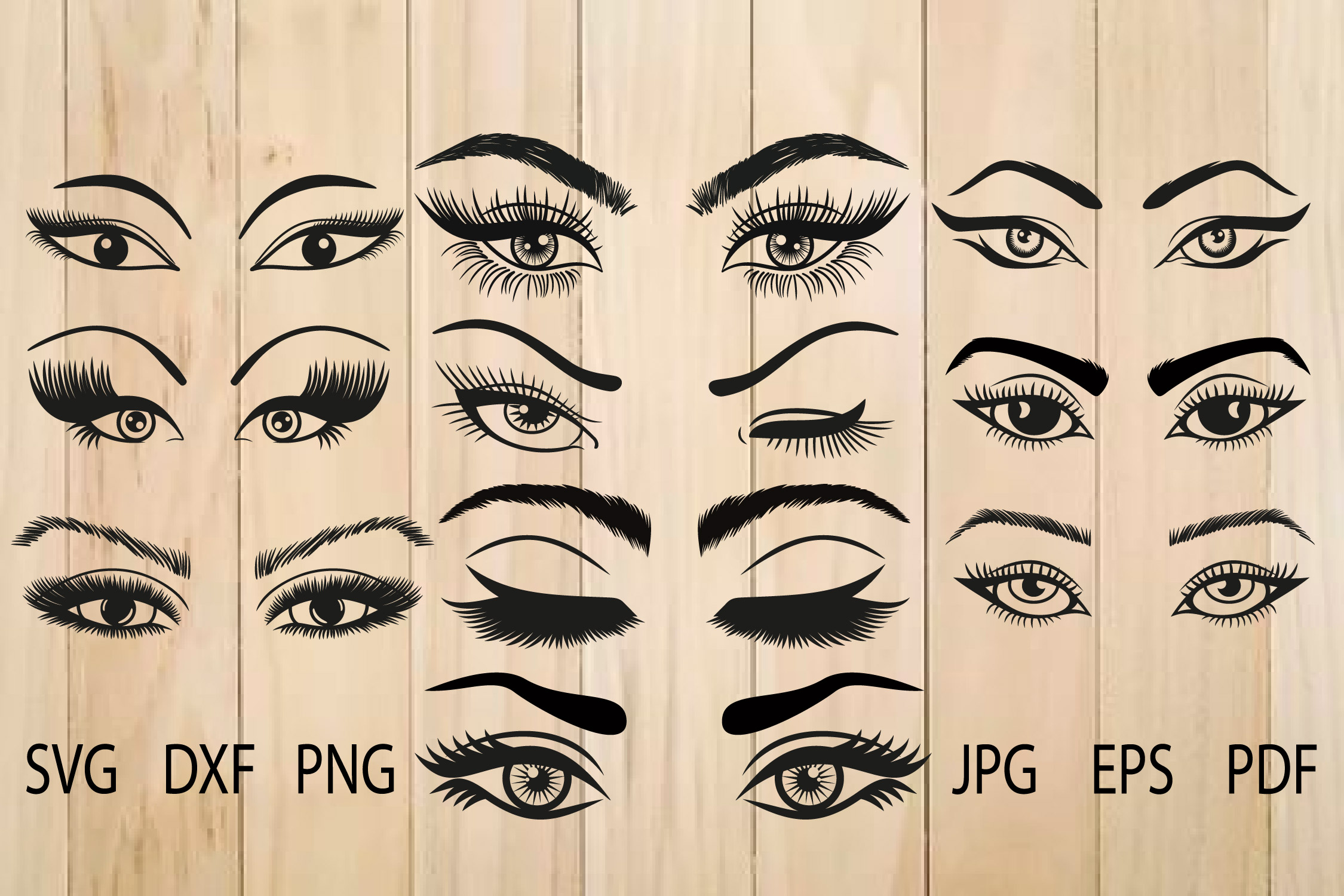 Eyes SVG, Eyelashes SVG, Eyebrow (376723) | SVGs | Design Bundles