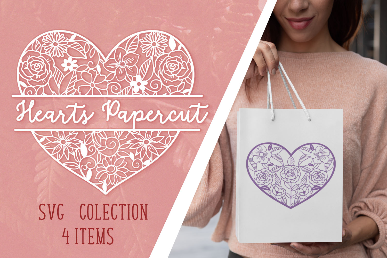 Download Hearts Papercut SVG collection - 4 files