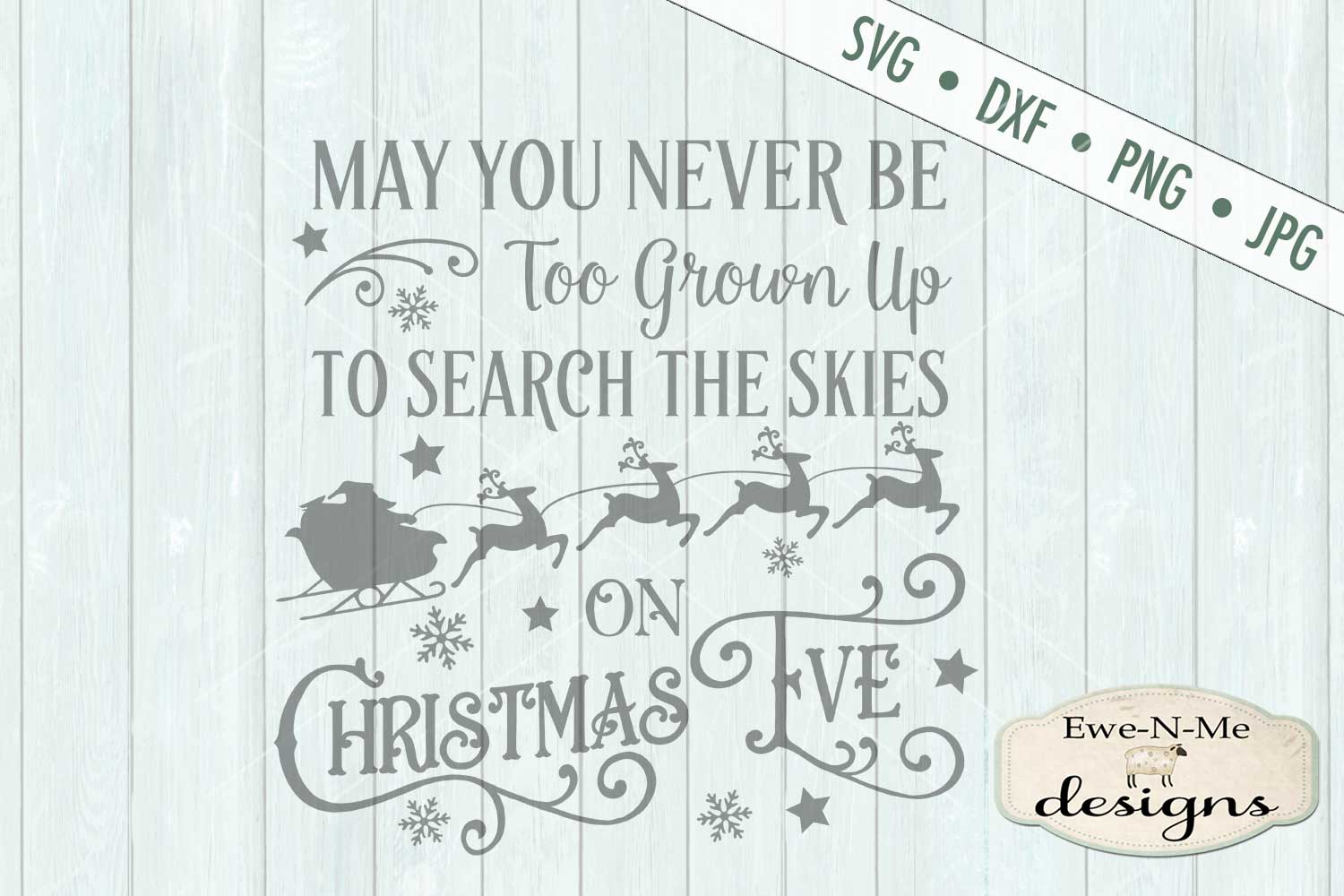 Download Search Skies Christmas Eve Santa Sleigh SVG DXF Files ...