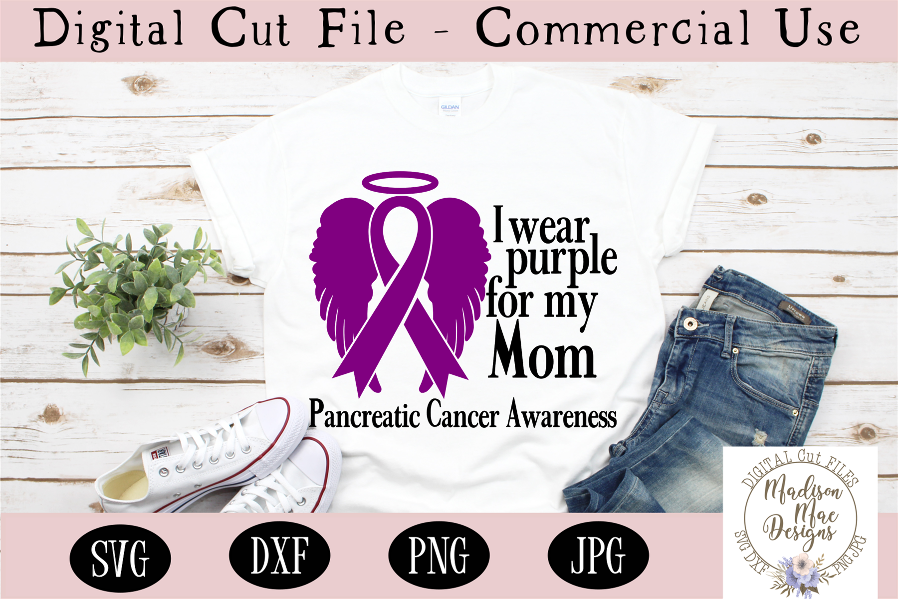 Pancreatic Cancer Awareness Svg I Wear Purple For My Mom 1951