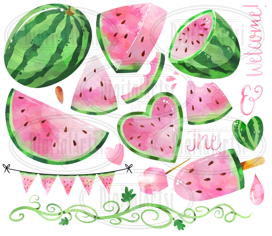 Pink Watermelon Clipart