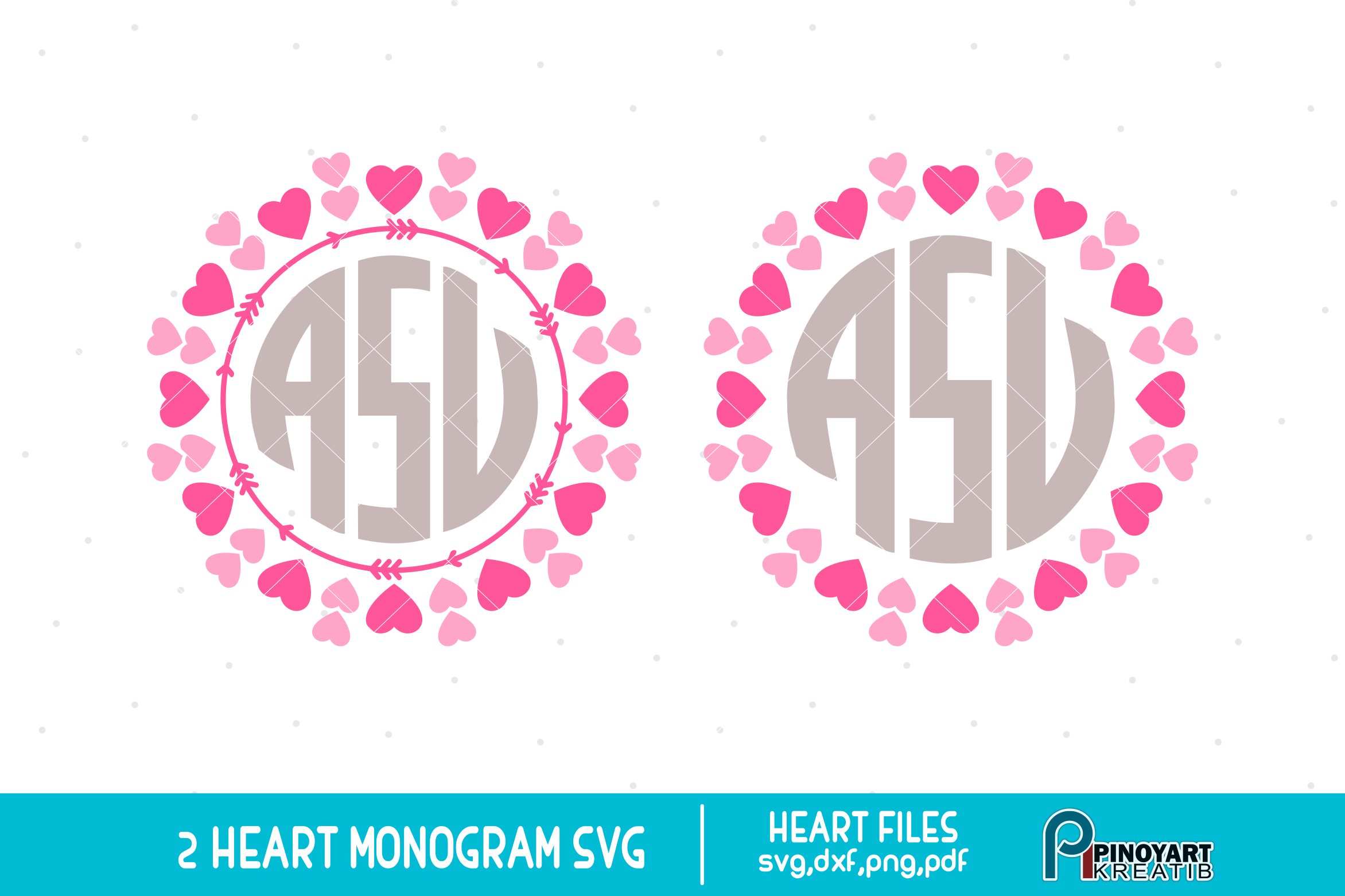 Download Heart Monogram Frame svg - valentine svg vector files