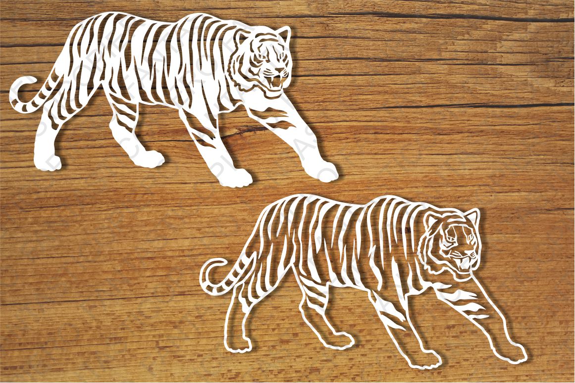 Tigers SVG files for Silhouette Cameo and Cricut. Tigers clipart PNG transparent included.