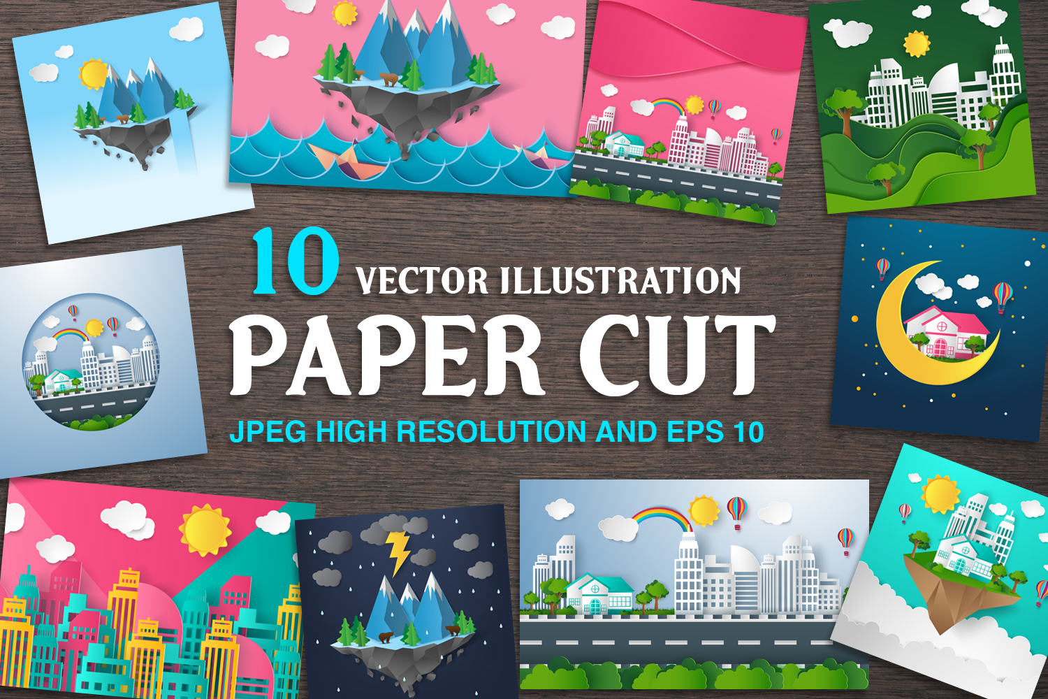 paper cut vector illustration