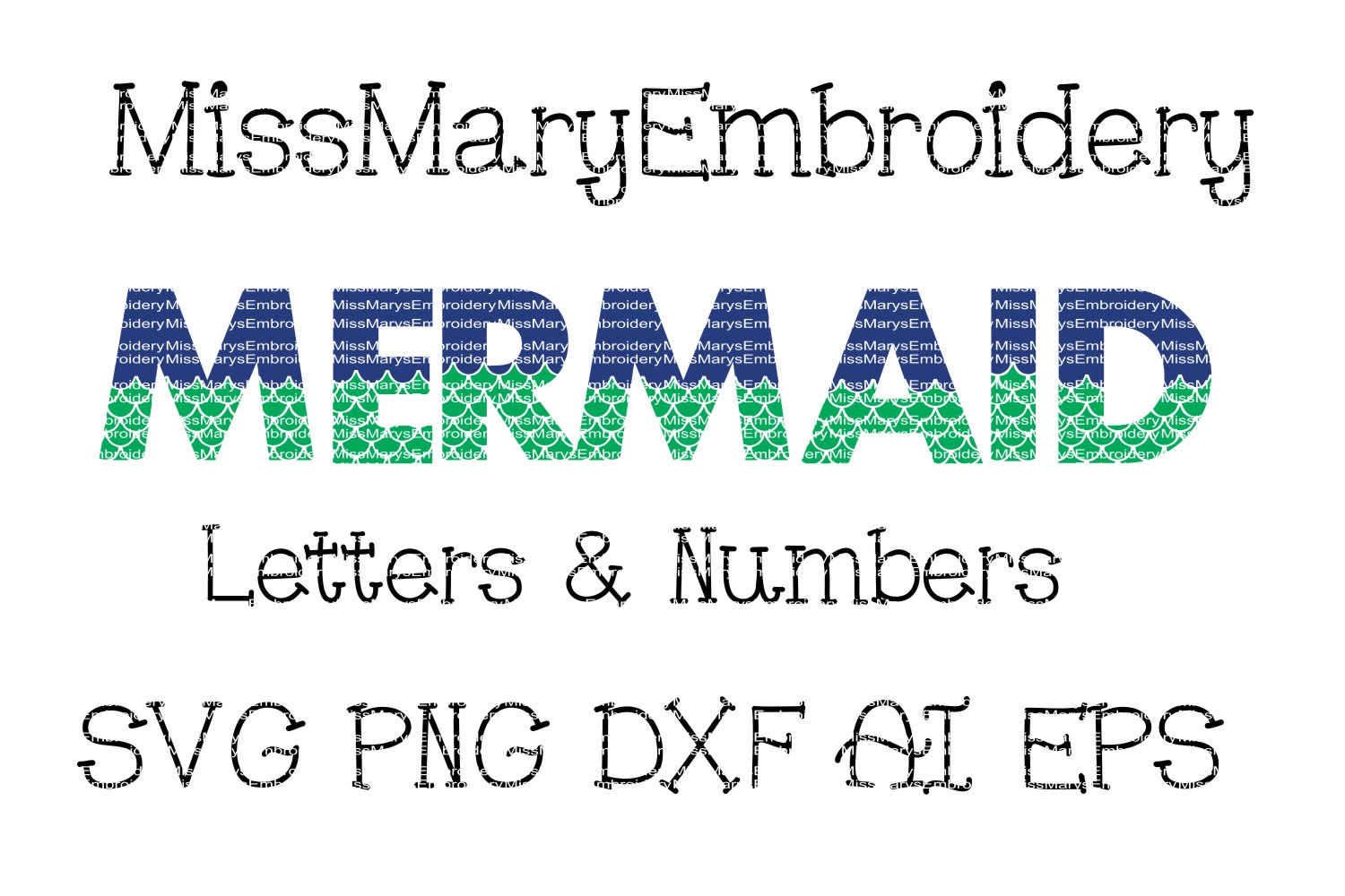 Download Mermaid Letters SVG Cutting File PNG DXF AI EPS (71114 ...