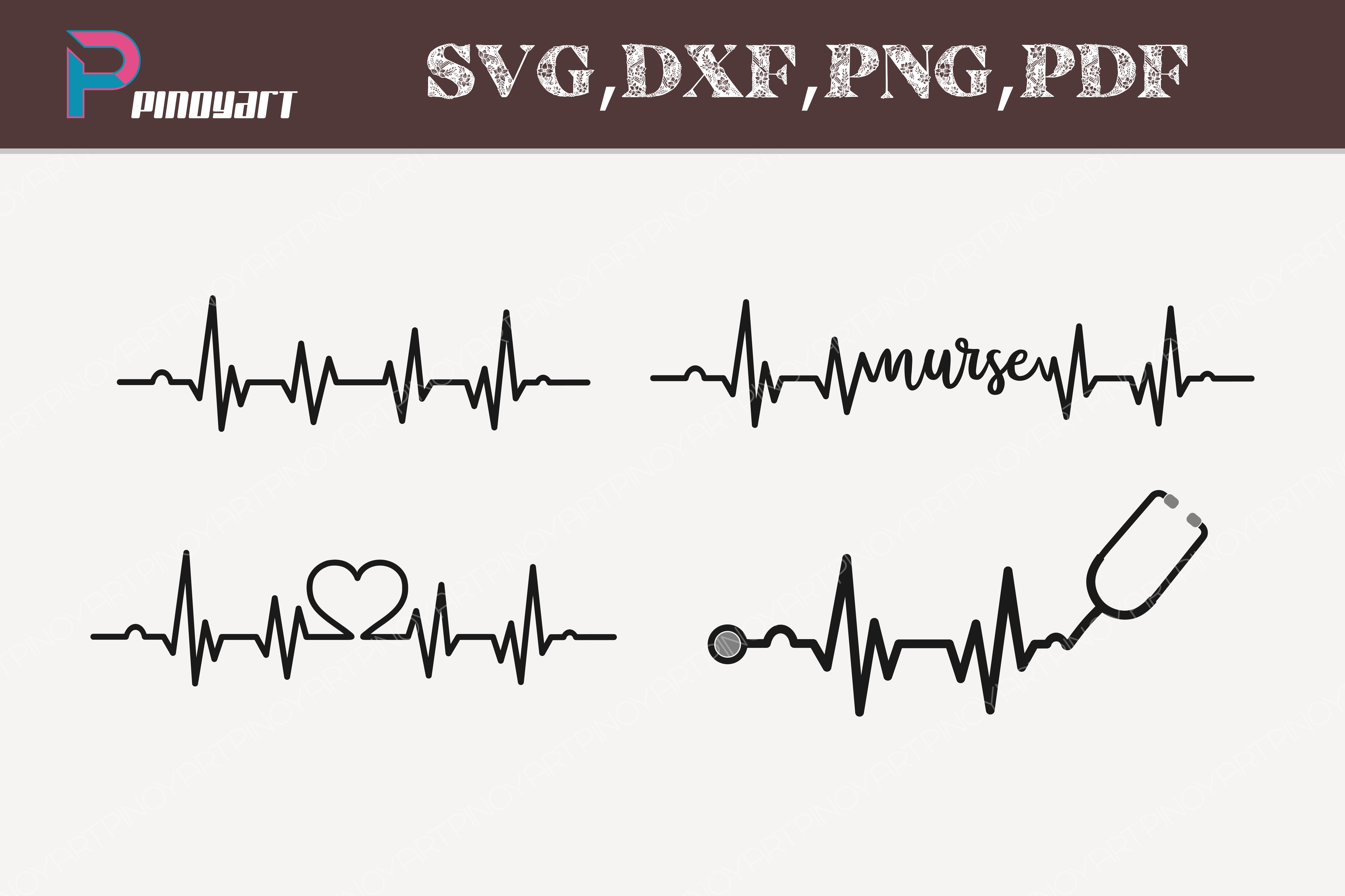 stethoscope with heartbeat svg