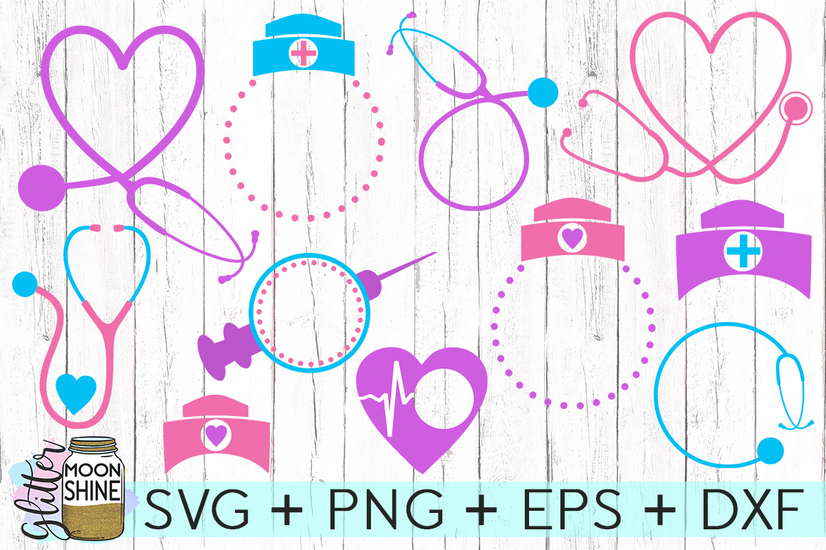 Download Nurse Monogram Frame Bundle SVG DXF PNG EPS Cutting Files ...