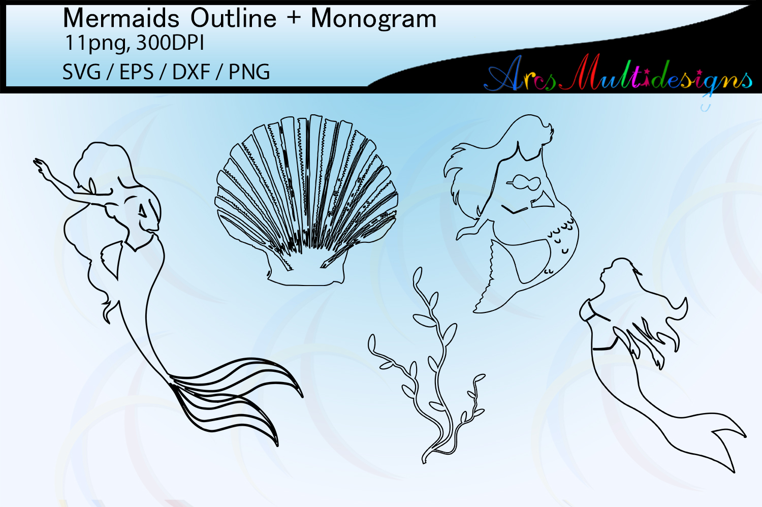 Free Free 341 Mermaid Outline Svg SVG PNG EPS DXF File