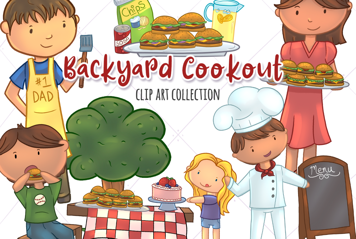 Backyard Cook Out and BBQ Clip Art Collection example image 1.