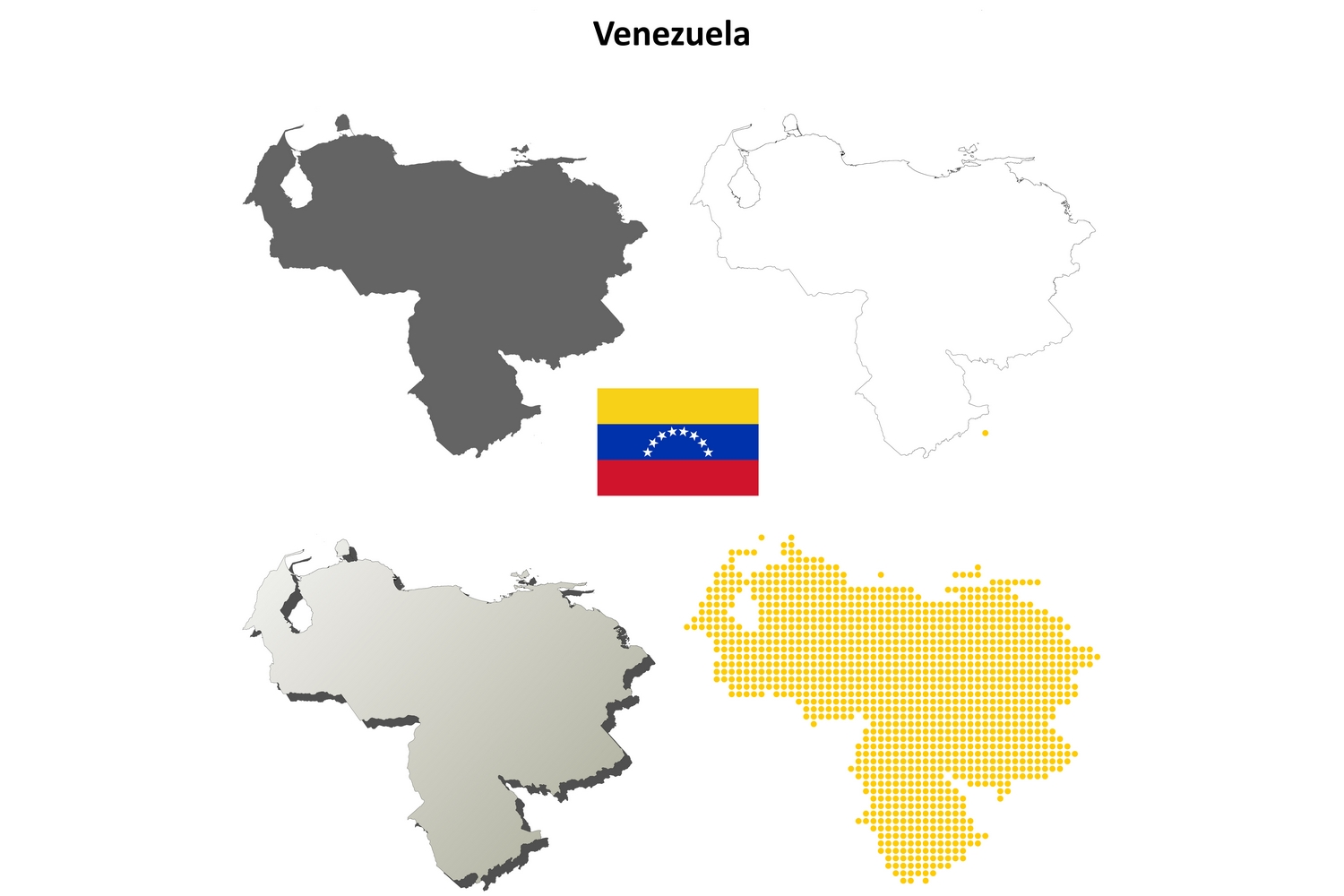 Venezuela outline map set
