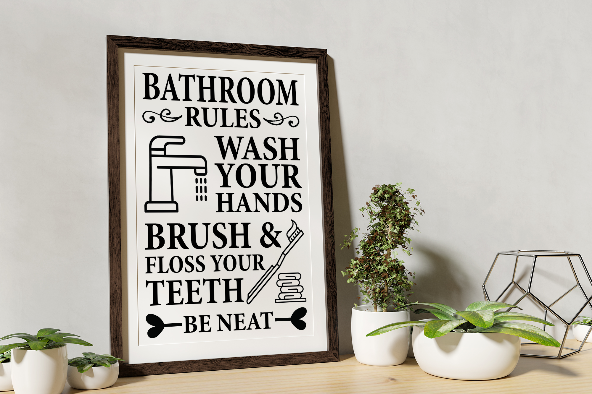 Download Bathroom Rules SVG EPS PNG Bahtroom Rules Cut File