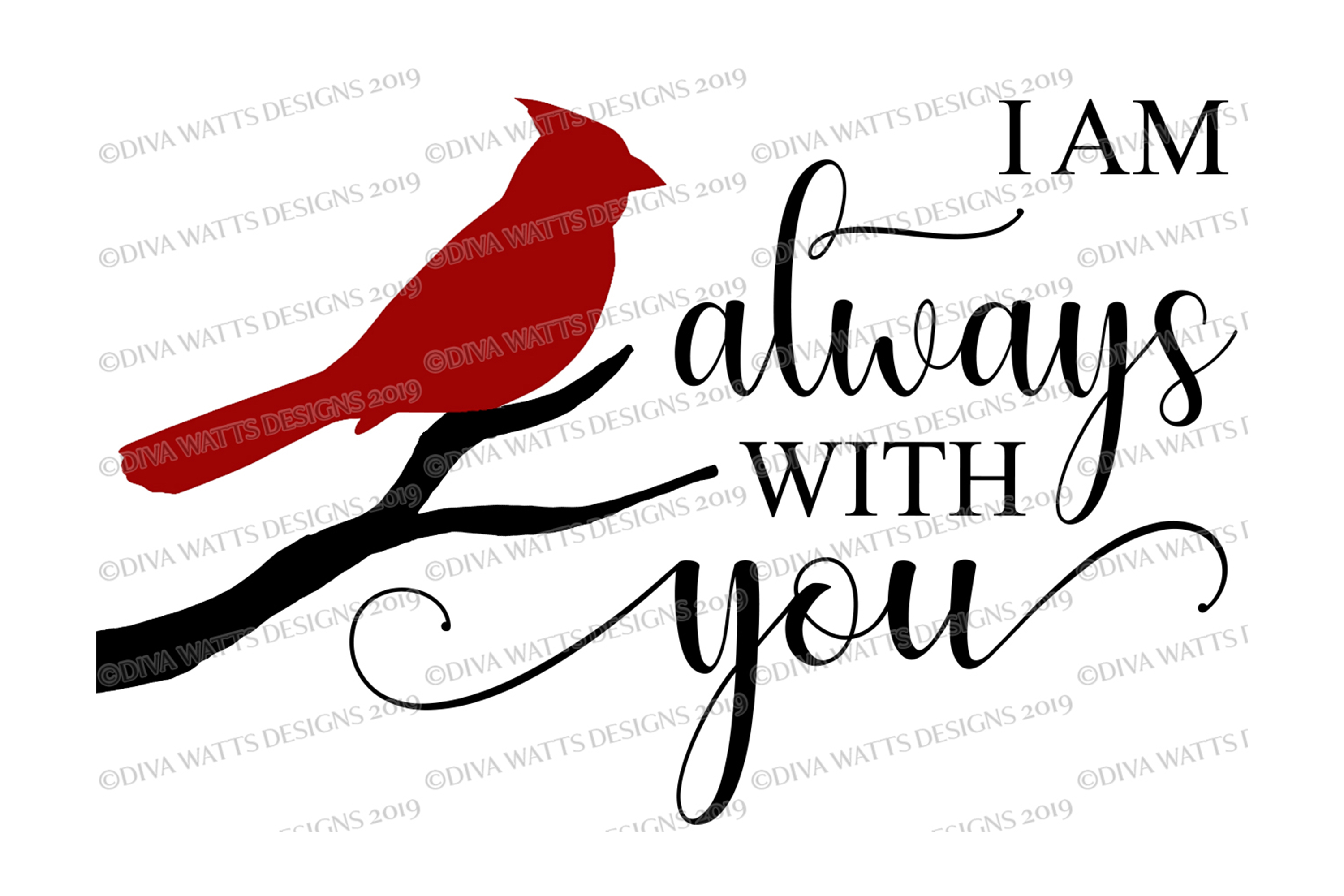 Download I am always with you - Red Cardinal - Grief Loss SVG DXF JPG