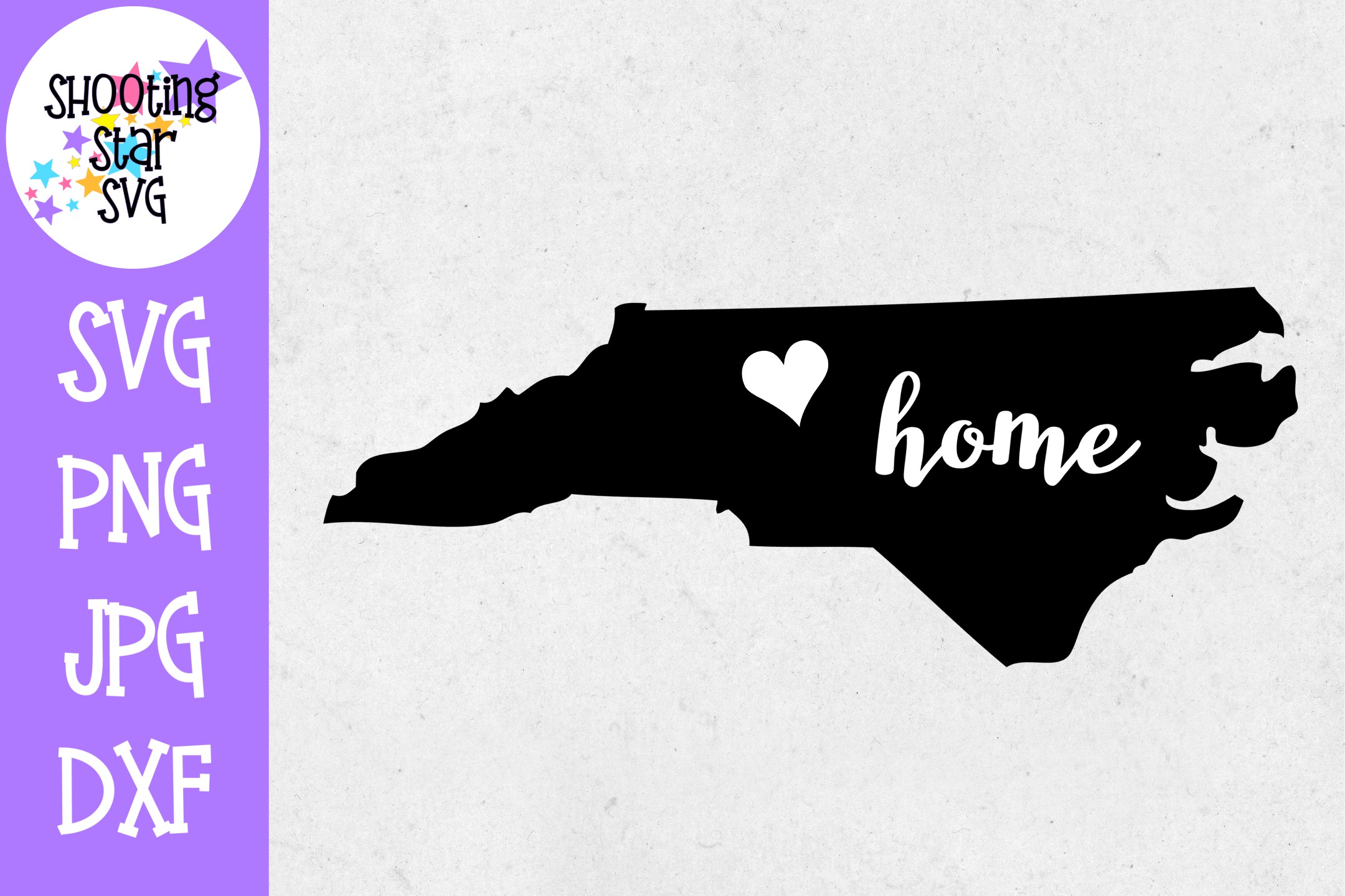 North Carolina Home State with Heart - 50 States SVG