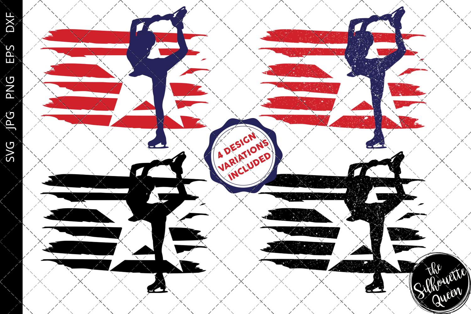 Ice Skating Women flag svg