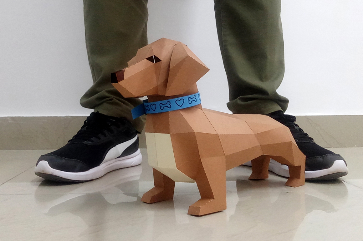 DIY Dachshund Puppy - 3d papercraft (68650) | Printables | Design Bundles