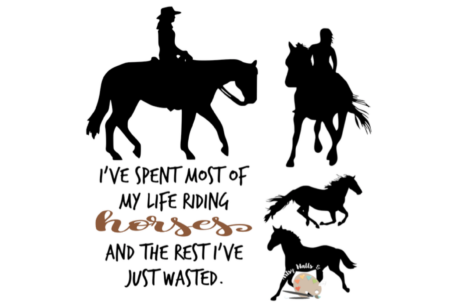 horse bundle svg cut file horse lover silhouettes quote svg