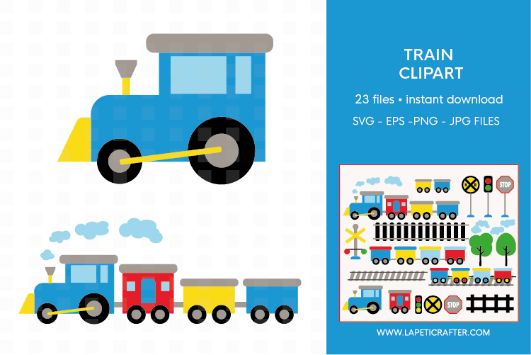 Train clipart, 23 digital clipart, SVG, EPS, JPG, PNG files (369075 ...