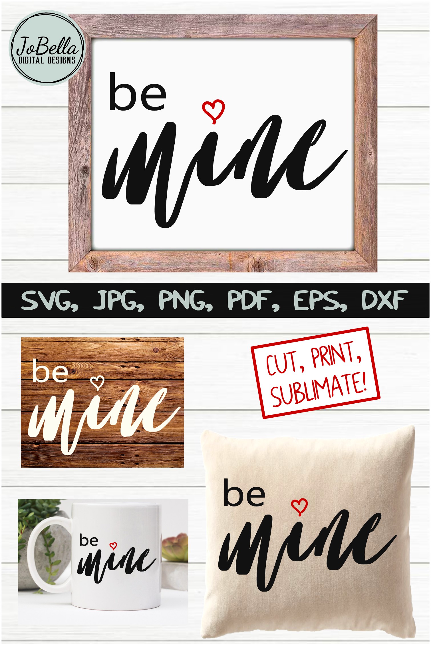 Download Be Mine Valentine's Day SVG, Sublimation PNG and Printable ...