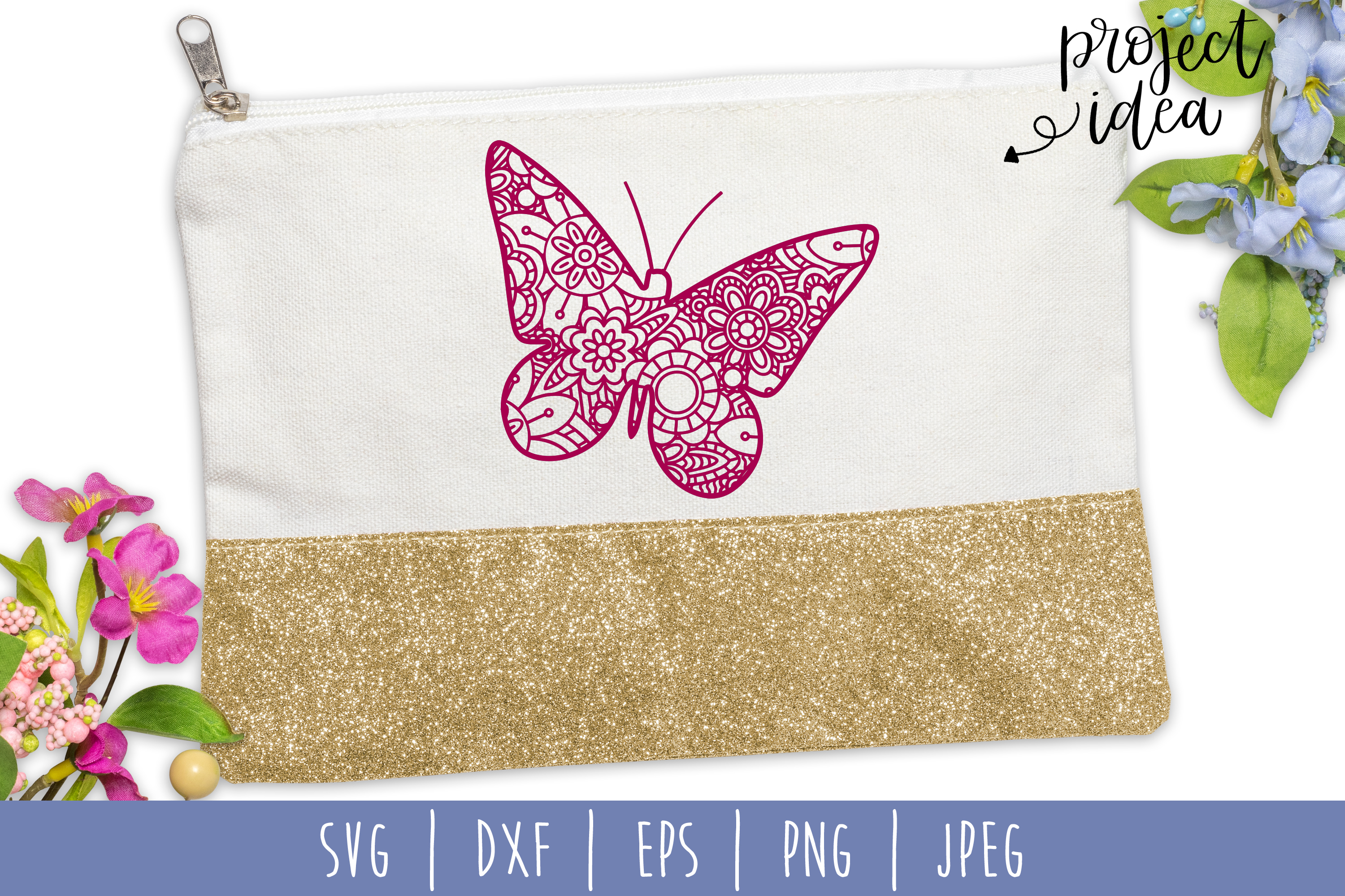 Download Butterfly Mandala Zentangle SVG, DXF, EPS, PNG, JPEG ...
