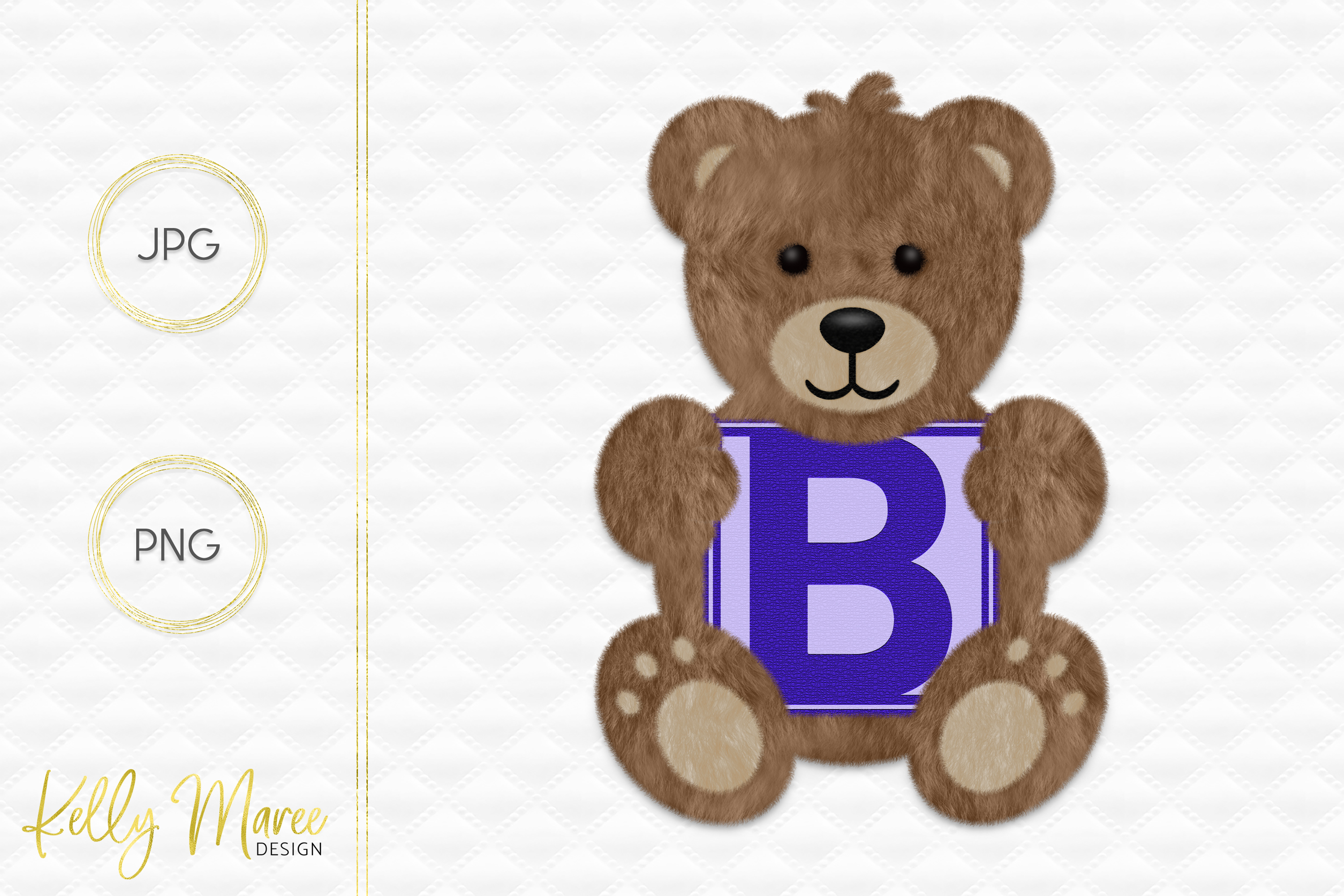 Letter B Teddy Bear Graphic (129740) | Illustrations | Design Bundles