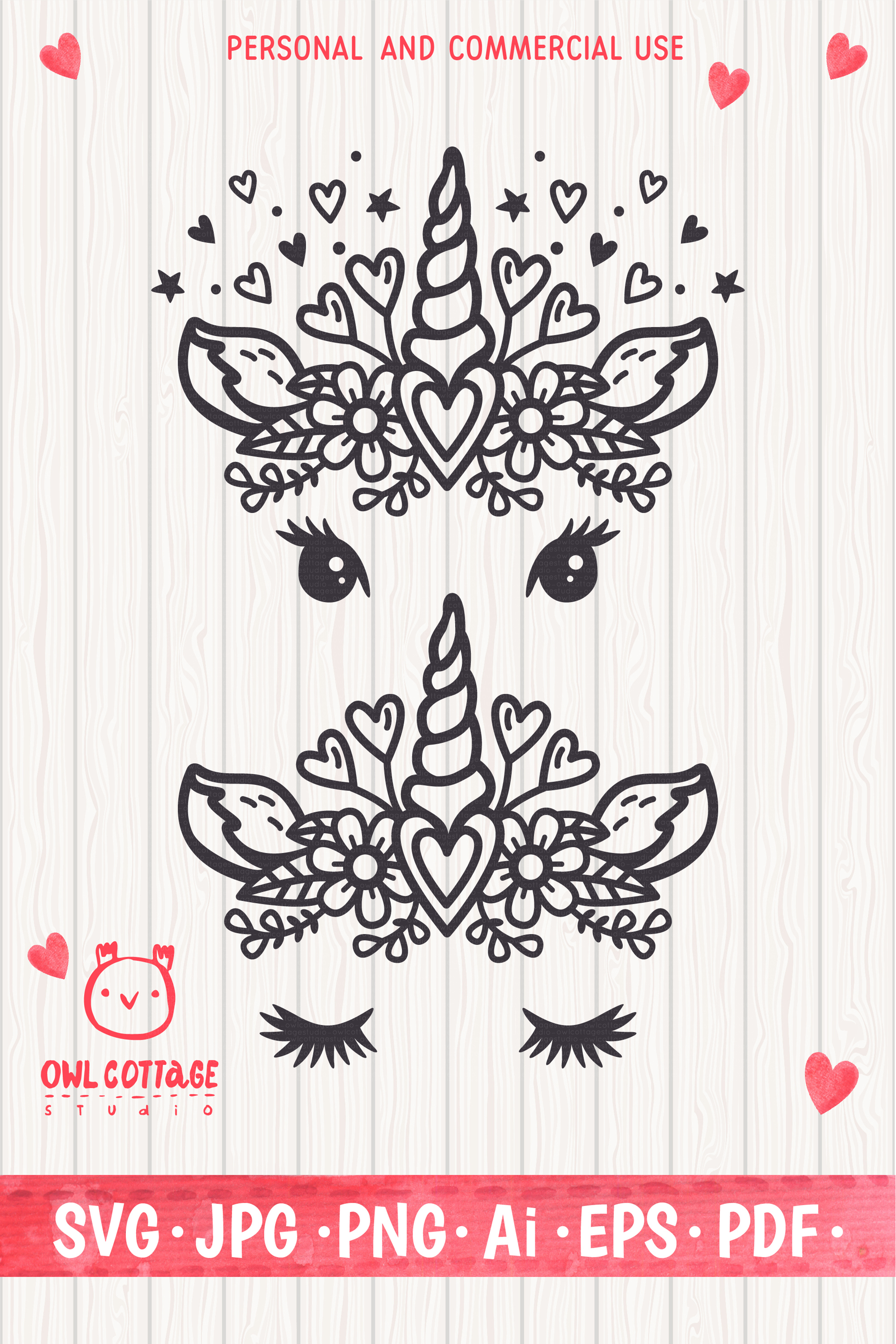 Download Valentine Unicorn Svg, Unicorn Face Cut File, Valentines Day