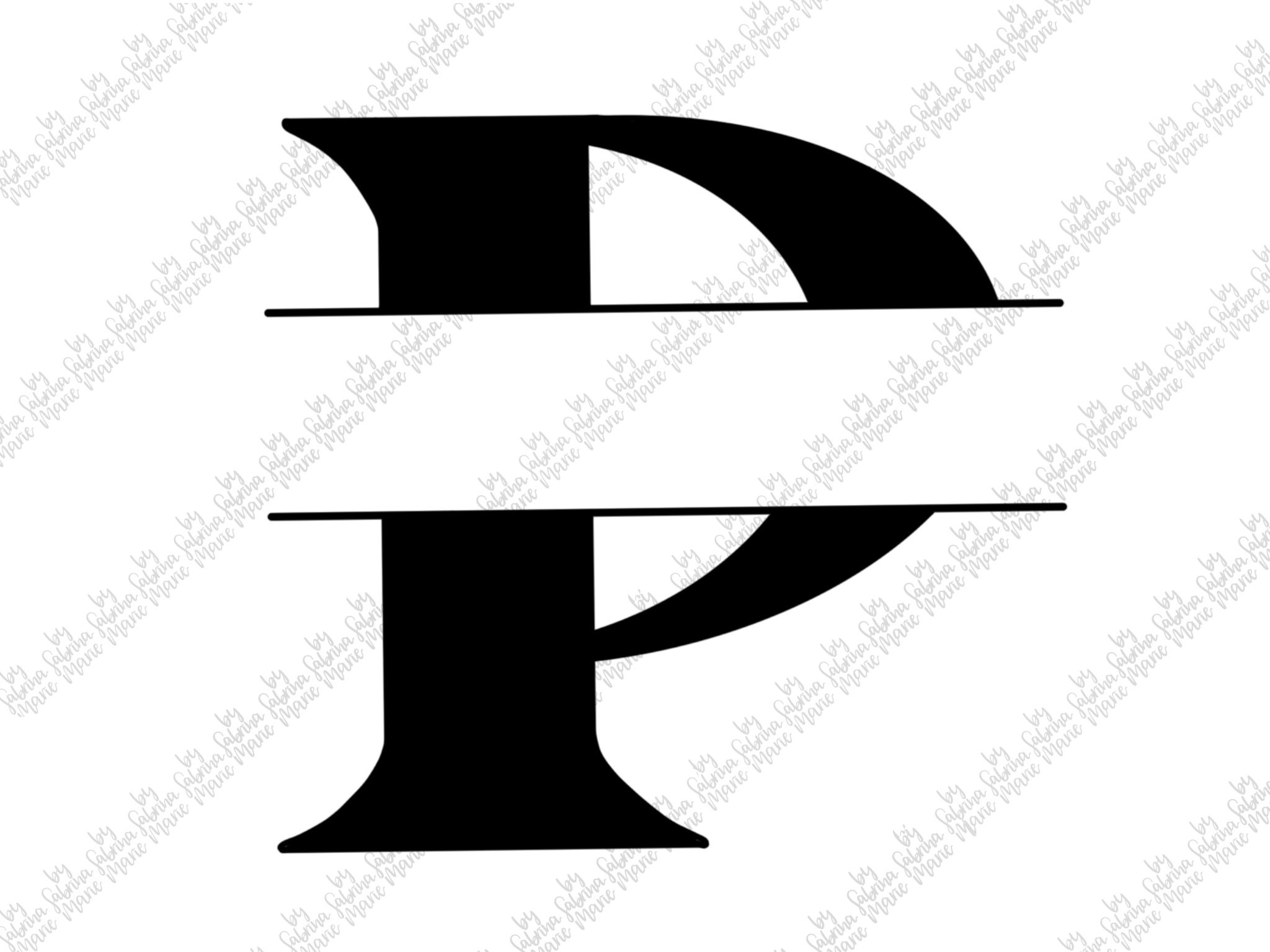 Download Split Monogram P - Handdrawn - SVG/PNG
