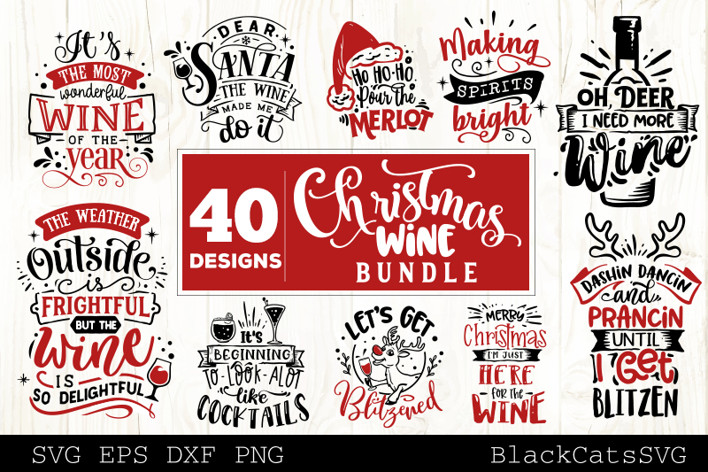 Download Christmas Wine Bundle SVG bundle 40 designs (378295 ...