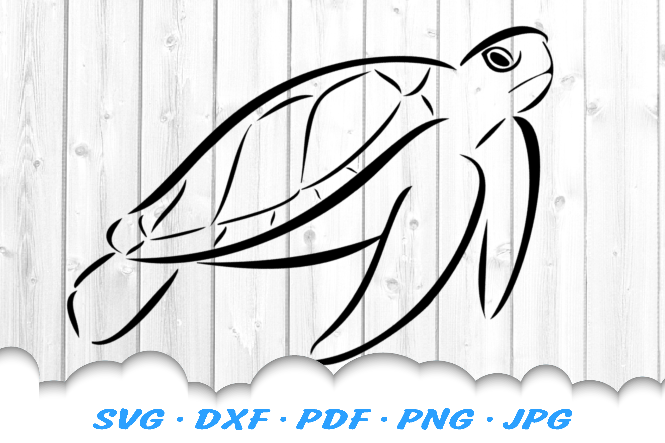 Tribal Sea Turtle SVG DXF Cut Files