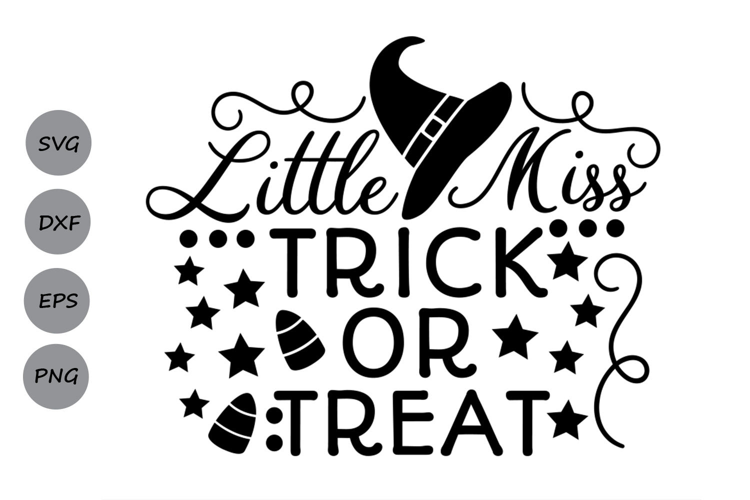 Little Miss Trick Or Treat Svg, Halloween Svg, Witch svg. (129317