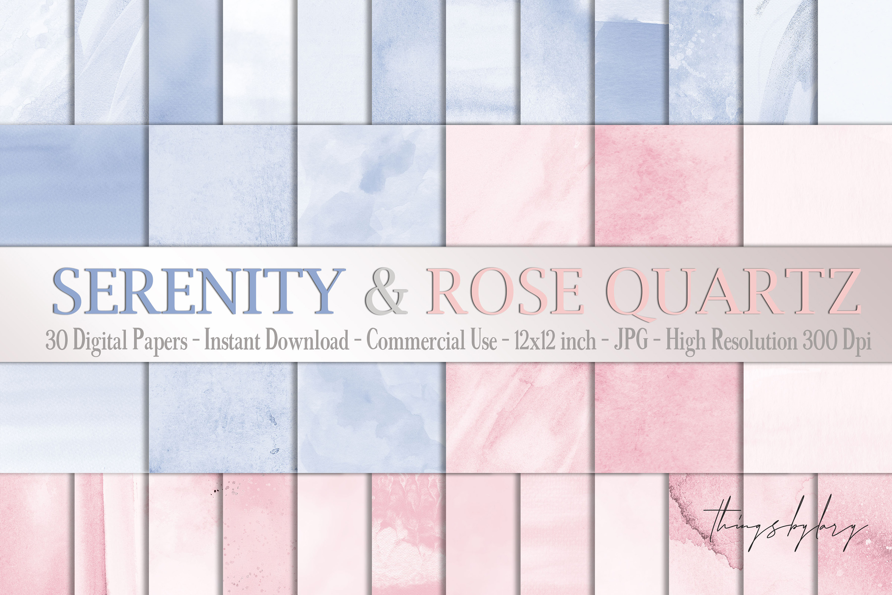 30 Ombre Serenity Rose Quartz Watercolor Digital Papers 30 Ombre Serenity Rose Quartz Watercolor Digital Papers Example Image 1