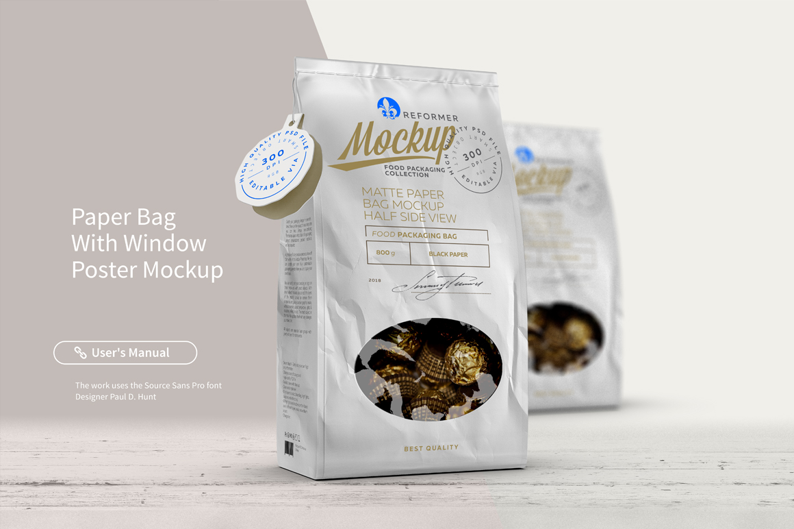 Download Paper Bag With Window Poster Mockup (56026) | Mock Ups ...