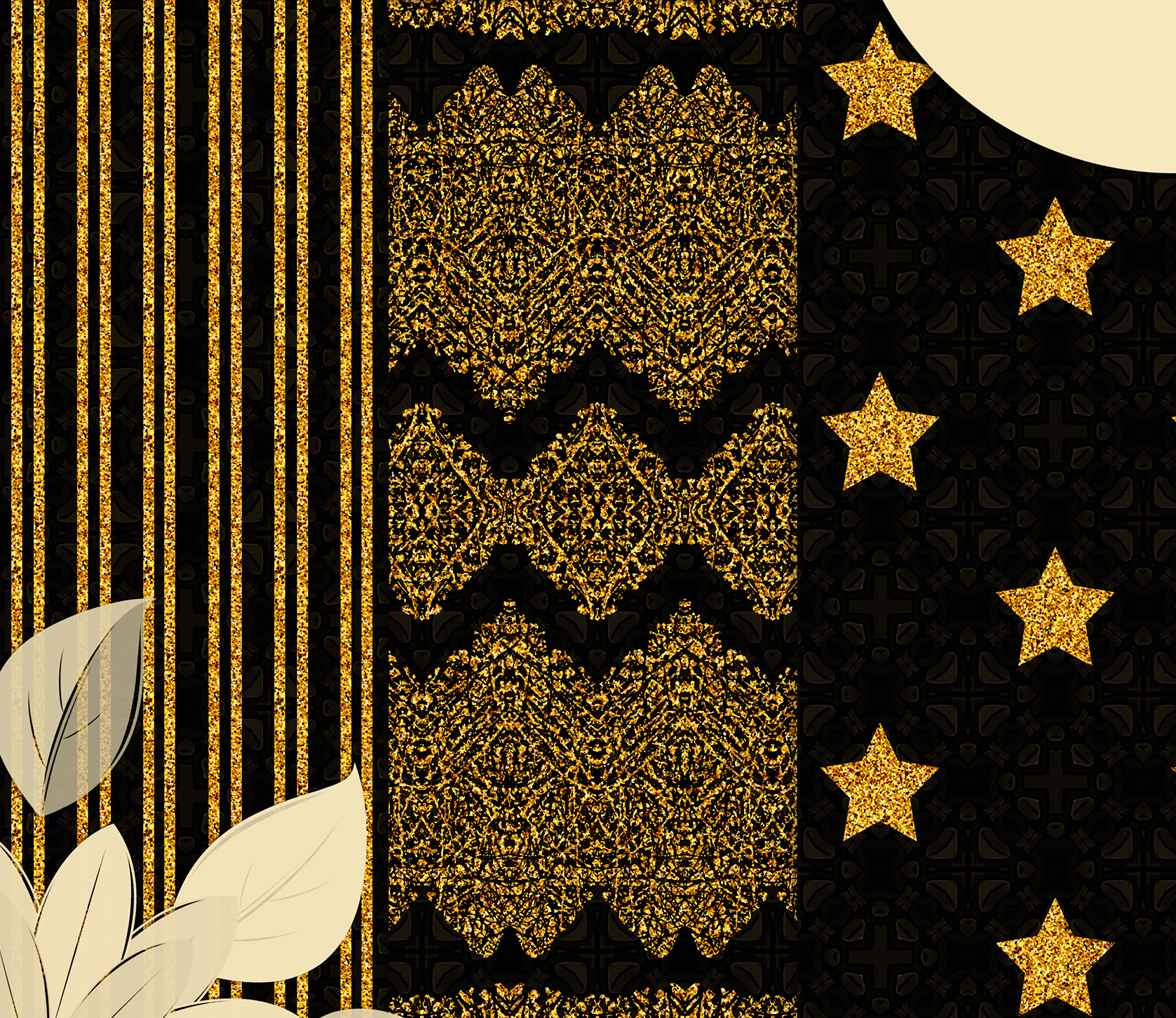 Download Golden-Black Glitter Digital Scrapbook Paper.