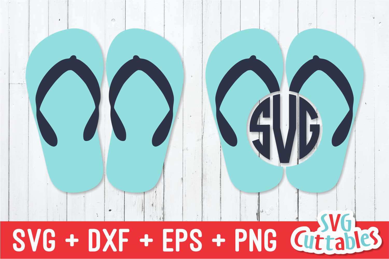 Download Flip Flop Monogram Frame | Summer | SVG Cut File