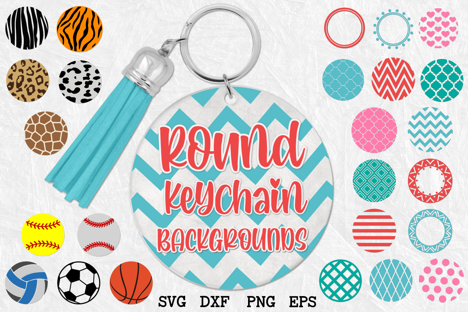 Keychain Round Patterns, Pattern Circles Bundle (519884 ...