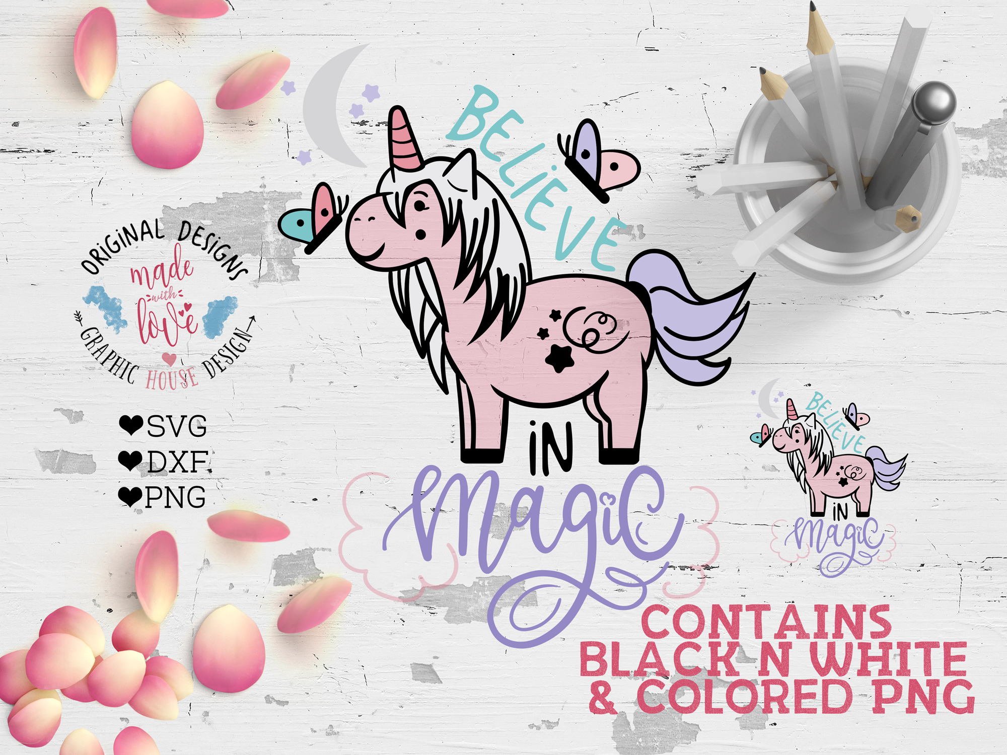 Believe in Magic Unicorn Cut File (27057) | SVGs | Design Bundles