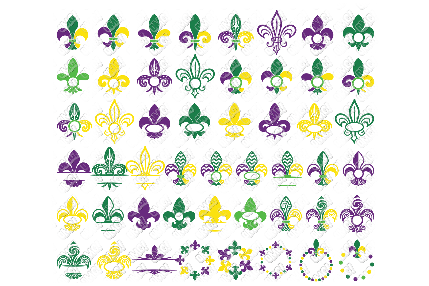 Fleur-De-Lis SVG Bundle Monogram in SVG, DXF, PNG, EPS, JPG (186962