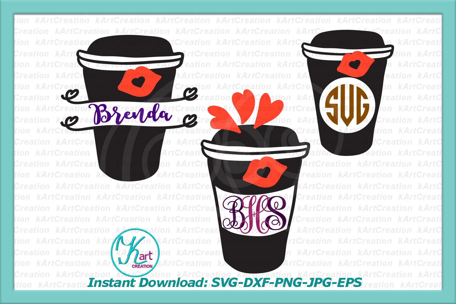 Download coffee mug monogram bundle svg dxf to cut iron on files ...