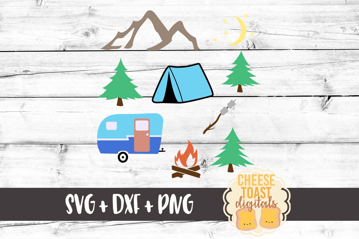 Camp Bundle - Tent - Mountains - Camper - Bonfire SVG ...