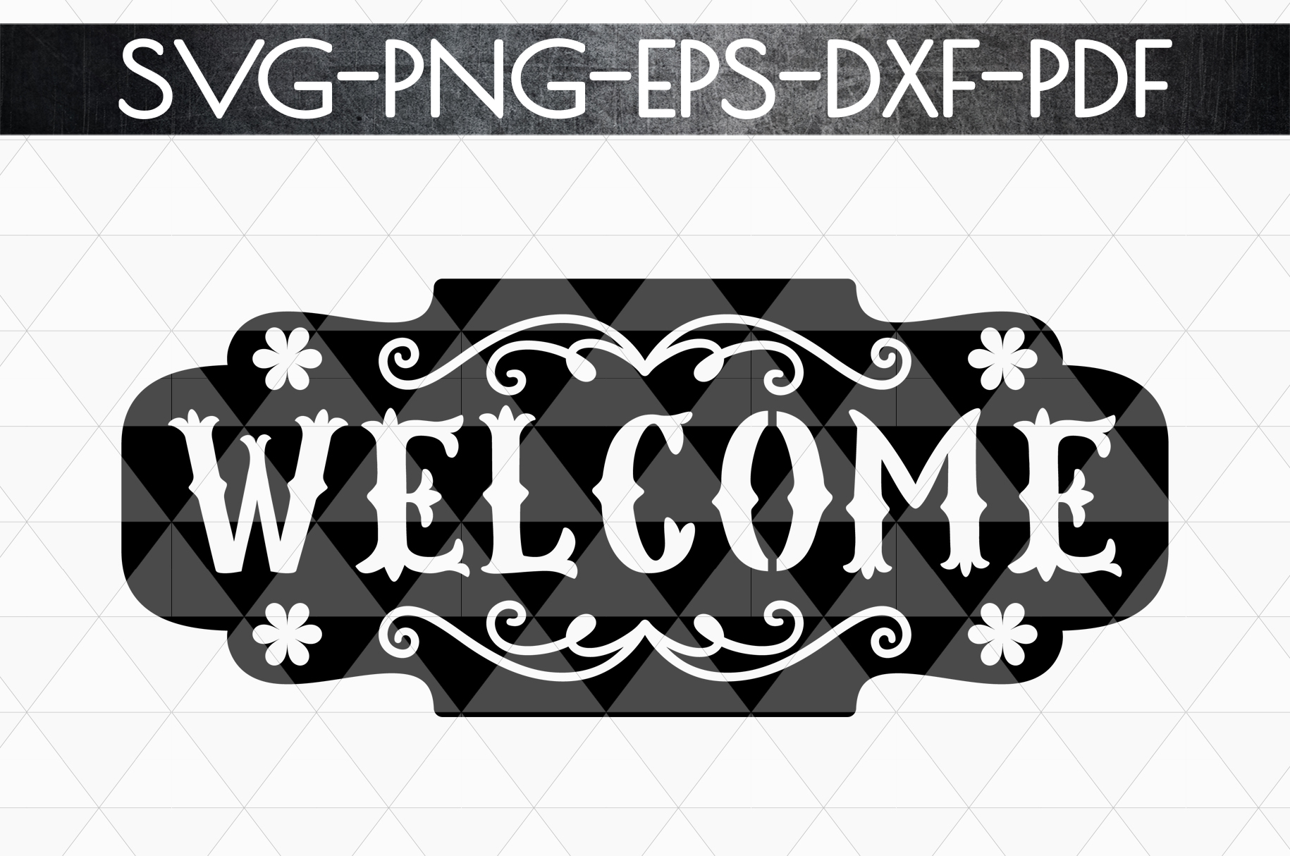 Welcome Sign Paper Cut Template, Home Decor SVG, PDF, DXF
