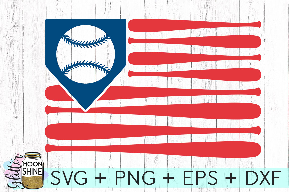 Baseball American Flag SVG DXF PNG EPS Cutting Files (98859) | SVGs