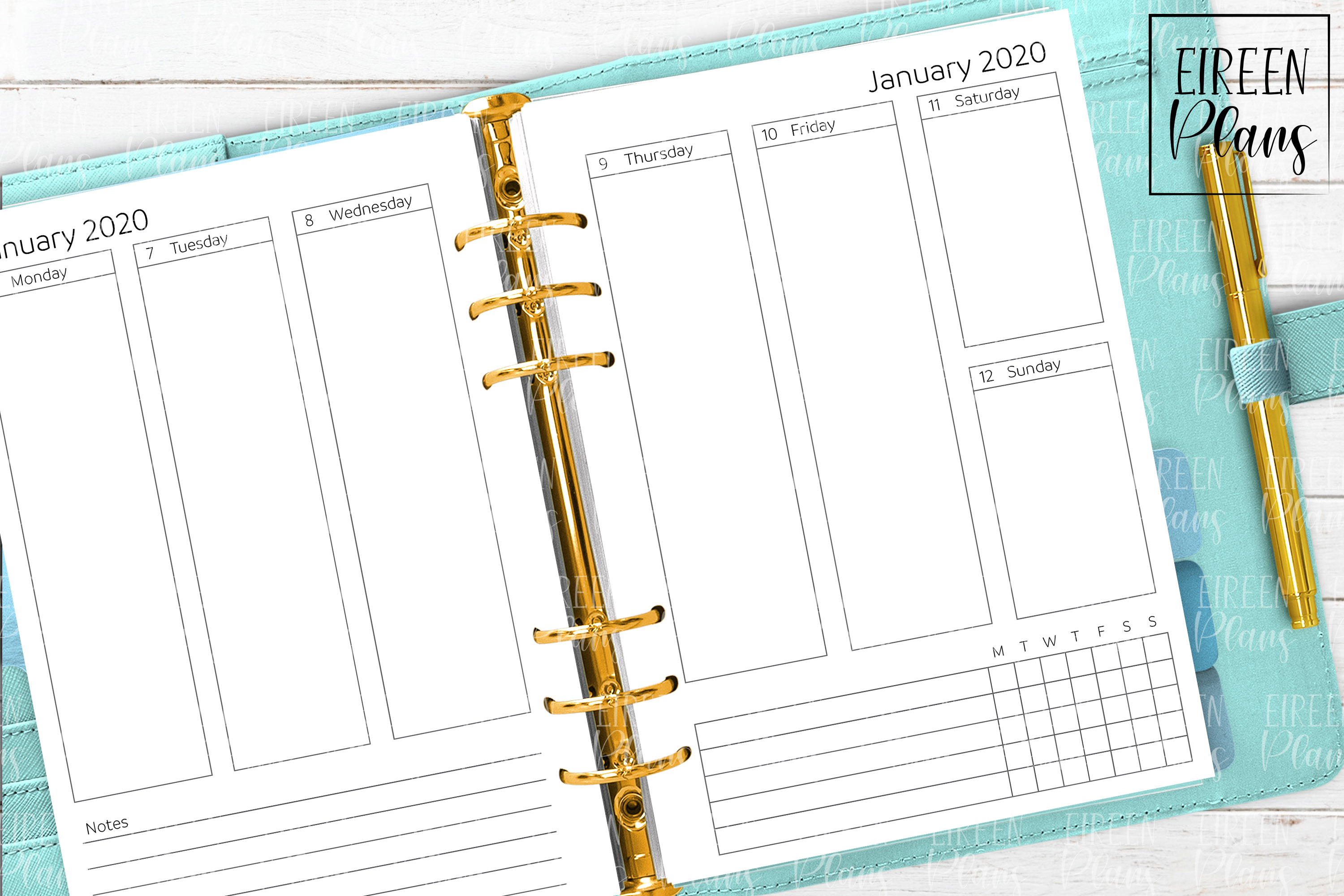2020 Weekly Printable Inserts For A5 Planners