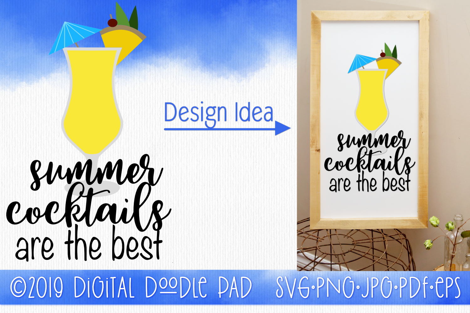 Download Cocktails | Summer SVG Cut File for Silhouette & Cricut ...