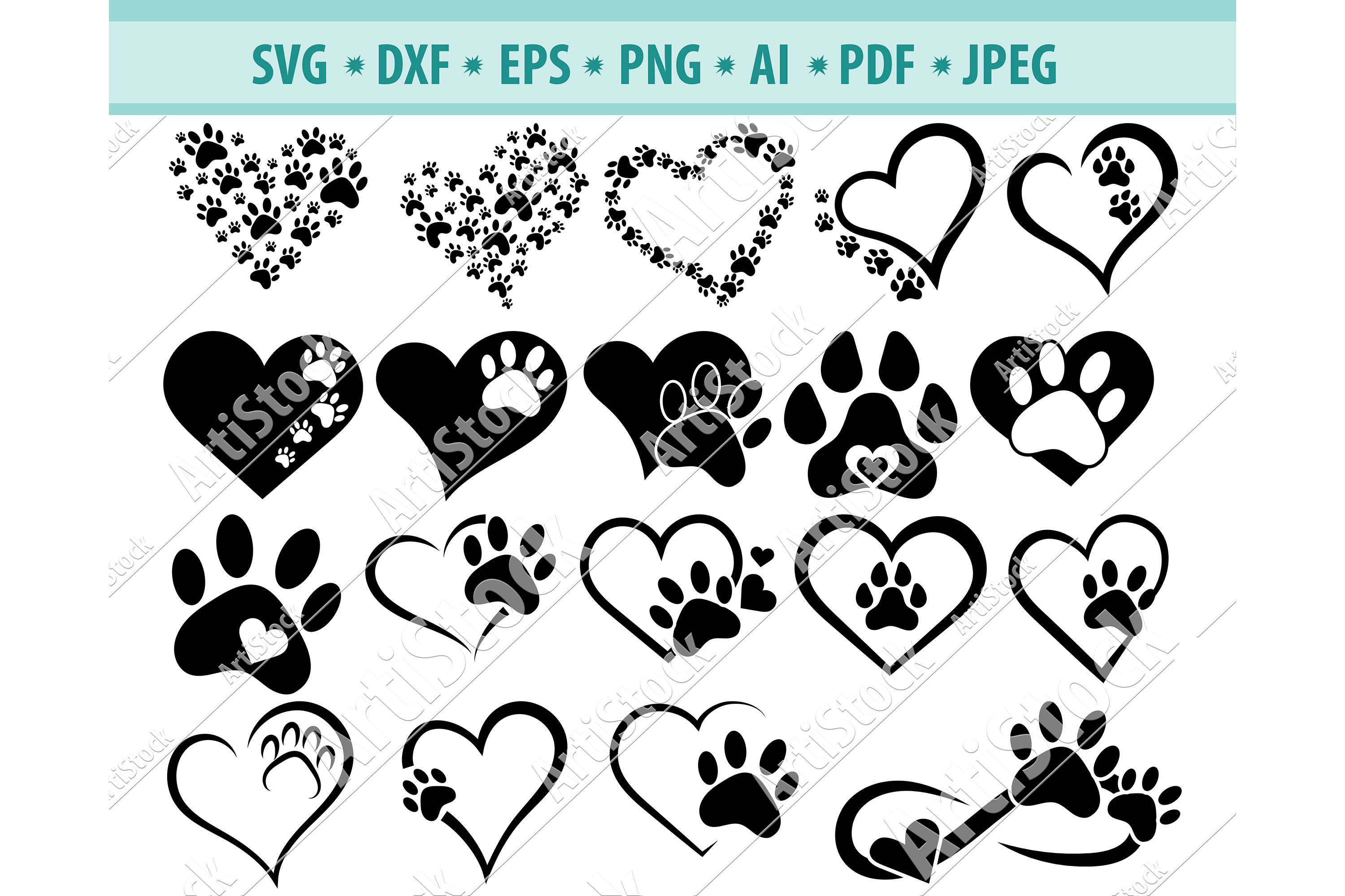 Free Free Dog Paw Heart Svg 582 SVG PNG EPS DXF File