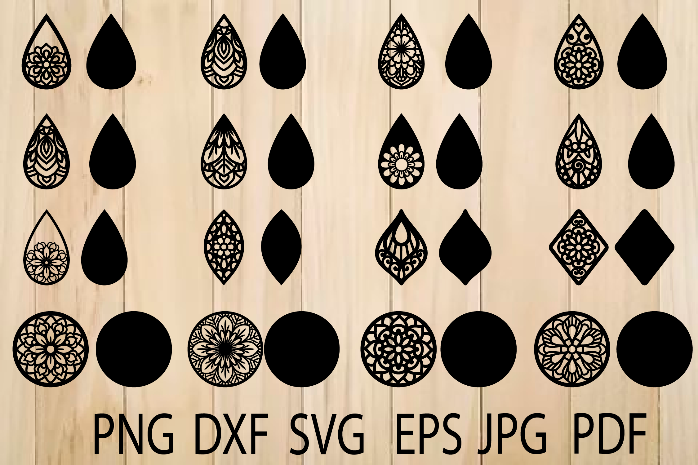 Download Earrings SVG, Mandala Earring SVG, Earrings Template (455701) | SVGs | Design Bundles
