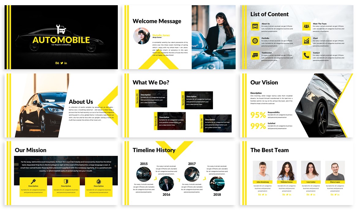 Automobile Automotive Powerpoint Template (319027) Presentation