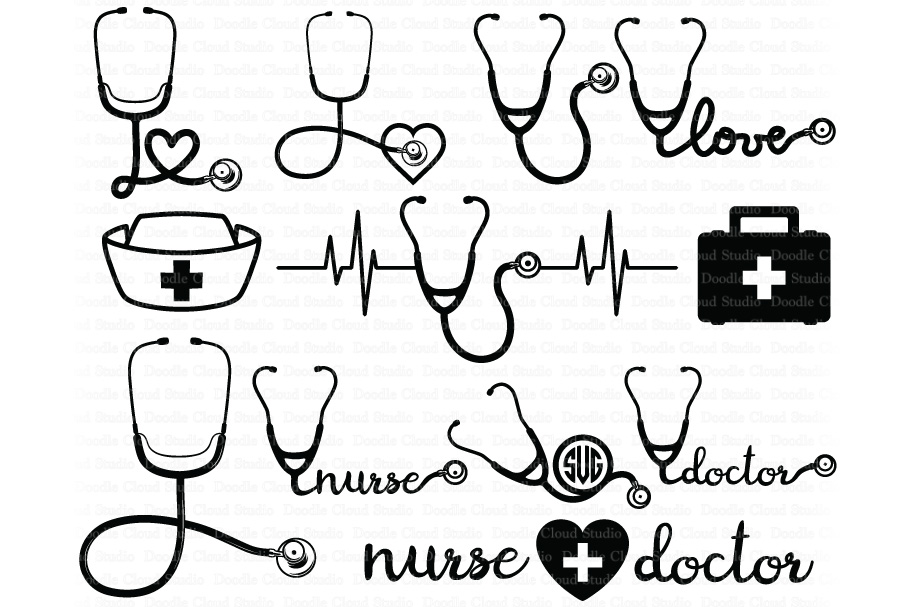 Stethoscope Svg Bundle Nurse Svg Cut Files